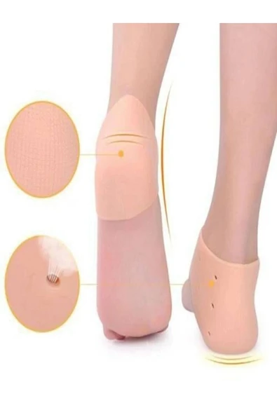 Topuk Gömleği Diken Çorabı Koruyucu Gömlek Topuk Tabanlık Ten Rengi - 3