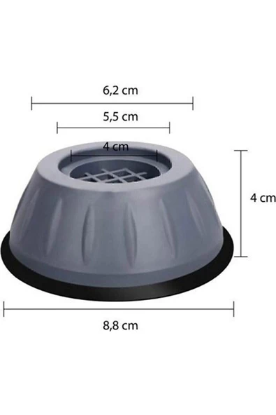 Çamaşır Makinesi Ayak Titreşim Gürültü Engelleyici Stoperi 4'lü Kaydırmaz Vantuzlu - 2