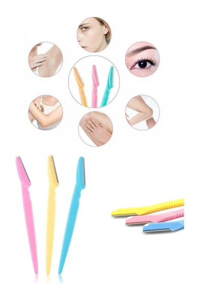 Premium 3'lü Kaş Usturası Paslanmaz Çelik Başlık - 2