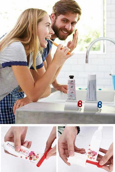 Diş Macun Sıkacağı Çevirmeli Diş Macunu Krem Boya Tüp Sıkma 1 Adet - 4