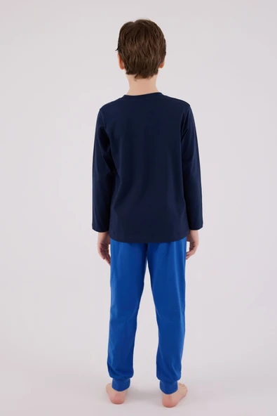 U.S. Polo Assn  Uzun Kol Pijama Takım US2206-4 Lacivert - Resim 4