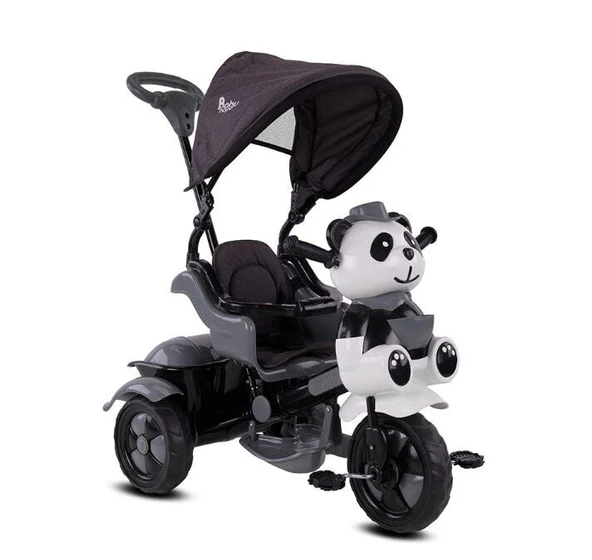 Babyhope 127A Little Panda 3 Tekerli Kontrollü Bisiklet (Pedli) Gri ürün görseli 1