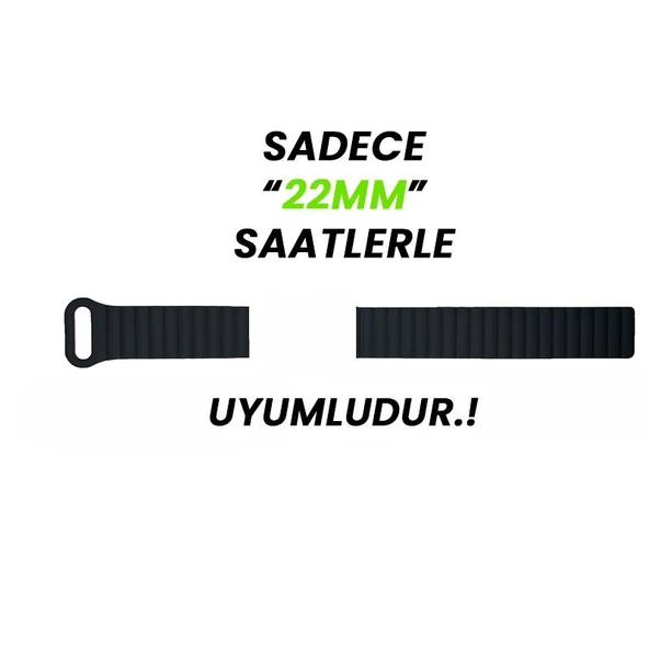 Sneezy Huawei Watch GT4 46mm İle Uyumlu 22mm Harmony Duo Magnetik Silikon Kordon  Beyaz - 3