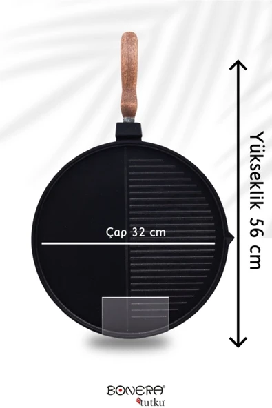Çok Amaçlı 32cm Döküm Grill Tava - 4