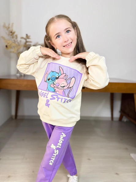 Stitch Kız Çocuk Eşofman Takım - 3