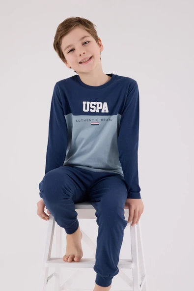 U.S. Polo Assn Uzun Kol Pijama Takım US2220-4 Koyu İndigo - 1