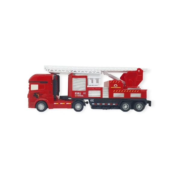 Metal İtfaiye Arabası - Merdivenli 26cm - 706-45 - 2