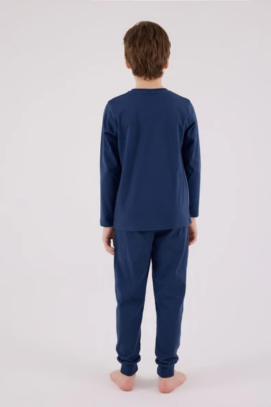 U.S. Polo Assn Uzun Kol Pijama Takım US2220-4 Koyu İndigo - 4