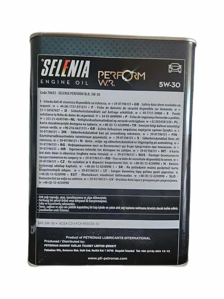 Selenia Perform W.R. 5W 30 Tam Sentetik Motor Yağı 3.2 L Dizel Araçlar İçin - Resim 2