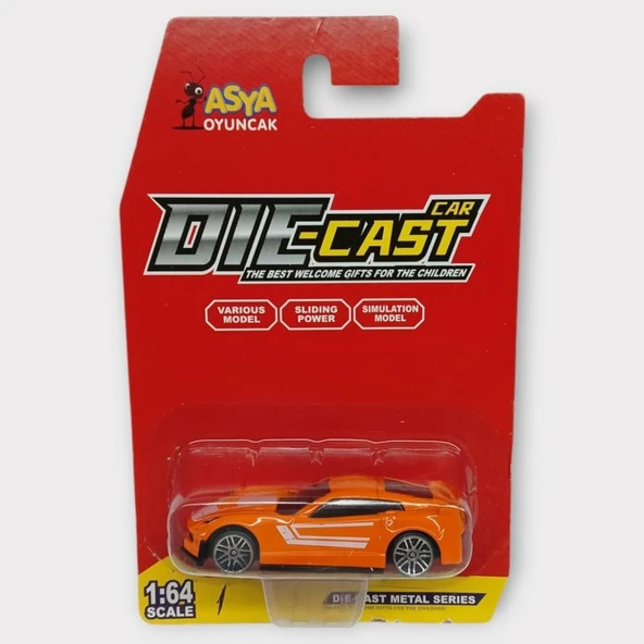 Metal Mini Arabalar 8 cm - Turuncu - 1 - 4