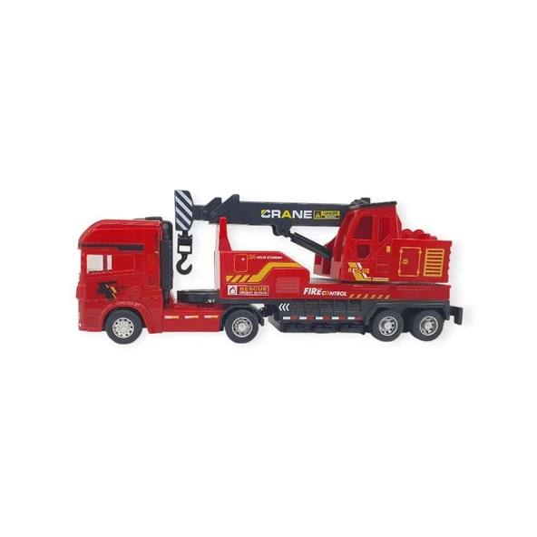Metal İtfaiye Arabası - Vinç 26cm - 706-43 - 3