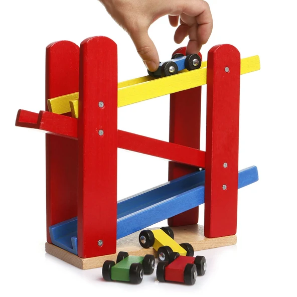 Play Wood Ahşap Otopark 5 Araba İlaveli 382 - 3