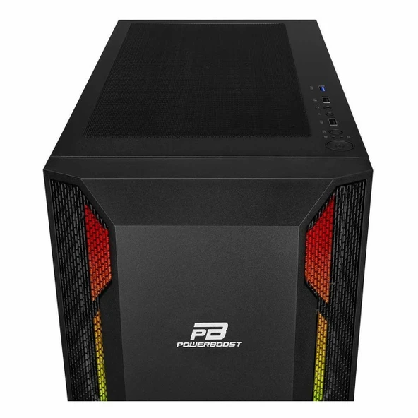 PowerBoost VK-G3701B 550W 80+ USB 3.2 ARGB ATX Mid Tower Siyah Kasa - 3
