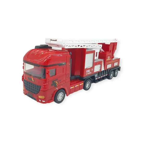 Metal İtfaiye Arabası - Merdivenli 26cm - 706-45 - 4