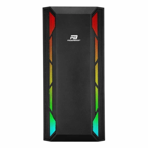 PowerBoost VK-G3701B 550W 80+ USB 3.2 ARGB ATX Mid Tower Siyah Kasa - 2