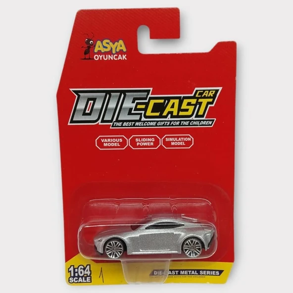 Metal Mini Arabalar  8 cm - Gri - 1 - Resim 4