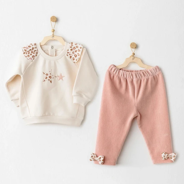 Andywawa AC26236 Little Leopard 2'li Takım Ecru Pink ürün görseli