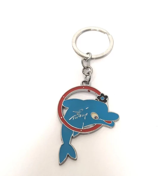 Sevimli Yunus Balık Metal Anahtarlık Çanta Süsü 10265 Hdmarketim - Resim 2