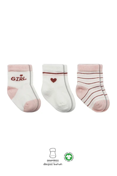 Bistyle 3'Lü Penye Boy And Girl Soket Çorap BS10114 Pembe ürün görseli 1