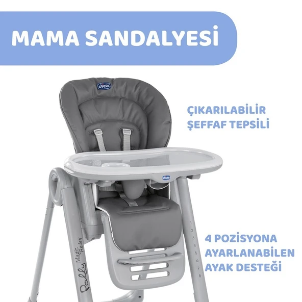 Chicco Polly Magic Relax Mama Sandalyesi Grey Melange - Resim 3