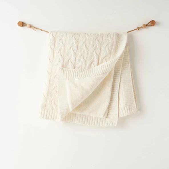 Andywawa AC26340 Triko Battaniye Ekru ürün görseli 1