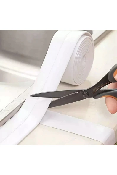 Su Sızdırmaz Geçirmez Bant Lavabo Küvet Kenar Bandı Küvet Duş 3,2 M X 38 Tamir Bandı Beyaz - Resim 3