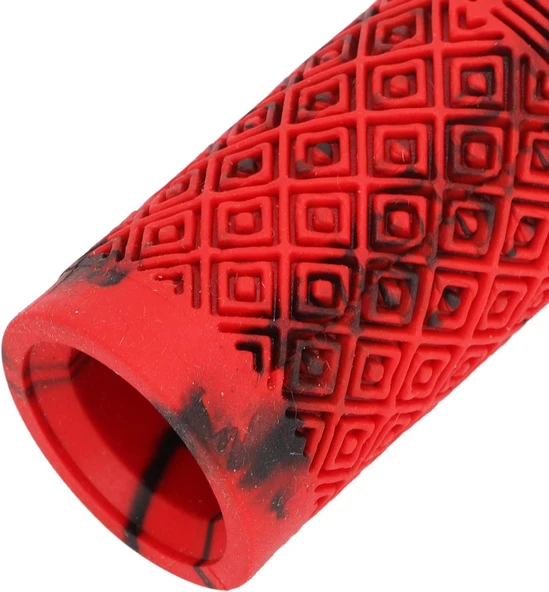 KENZE MTB Elcik Silikonlu Çift Renk Kaymaz Yapı 170 mm Bisiklet Elciği Kolay Kavrama Kırmızı - Resim 5