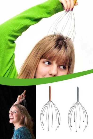 Kafa Masaj Aleti Baş Boyun Kafa Masaj Saç Kaşıma Teli - Resim 3