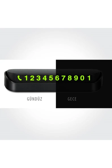 Tüm Araçlara Uyumlu Araç Park Telefon Numaratörü Açılır Kapanabilir Fosforlu - Resim 2