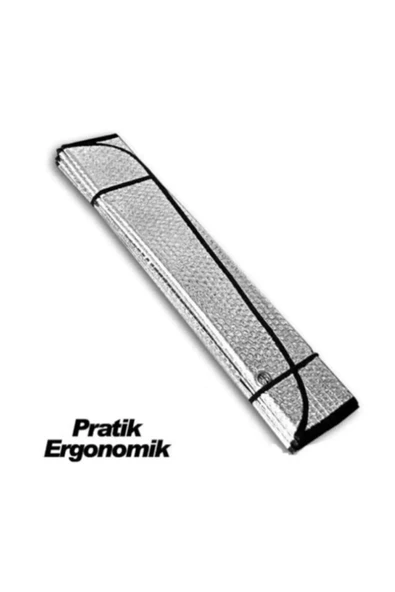 Araba Ön Cam Güneşliği Balonlu Metalize Parlak Alüminyum Katlanabilir Oto Güneşlik (140X70) uyumlu ürün görseli