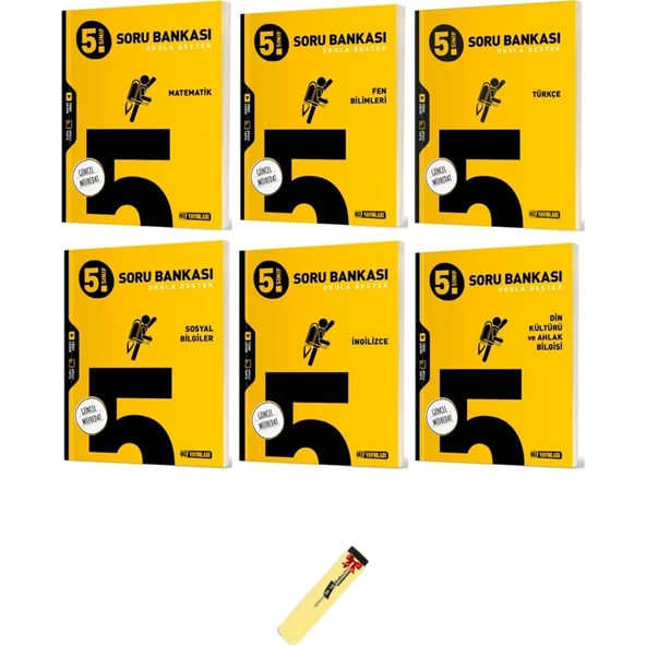(Sınıf: 5) Matematik Fen Türkçe Sosyal Din ve İngilizce 6lı Soru Bankası Seti (Fosforlu Kalem)