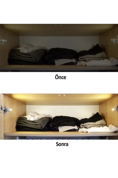 Gardrop Mutfak Dolap Içi Sensörlü Led Işık Aydınlatma Menteşe Üstü Enerji Tasarruf Lamba - 3