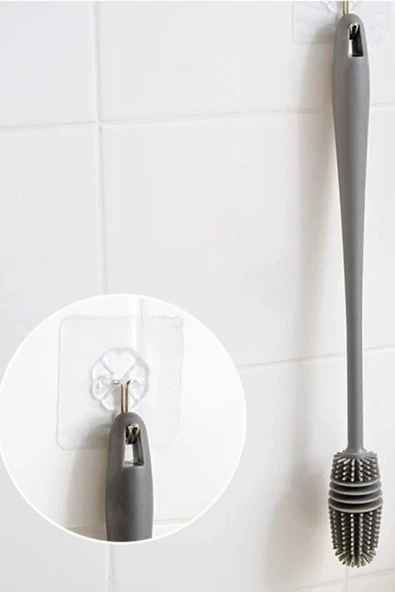 Uzun Saplı Silikon Bardak Ve Kavanoz Yıkama Fırçası - 5