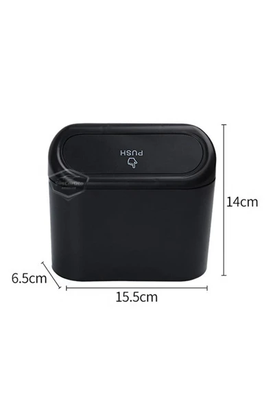 Araç İçi Çöp Kovası Portatif Taşınabilir Kapaklı Araba Çöp Kutusu Oto Organizer Düzenleyici Siyah - Resim 4