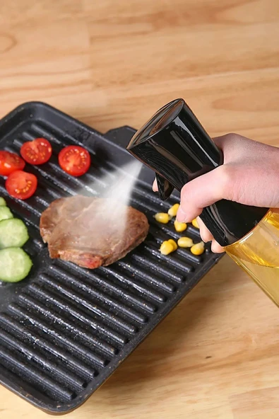 Yemeklik Yağ Spreyi Airfryer Yağdanlık Zeytinyağı Ve Limon Sprey Şişesi,siyah - 2