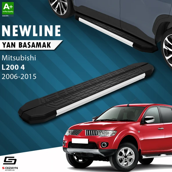 S-Dizayn Mitsubishi L200 4 NewLine Aluminyum Yan Basamak 193 Cm 2006-2011 A+ Kalite ürün görseli 1