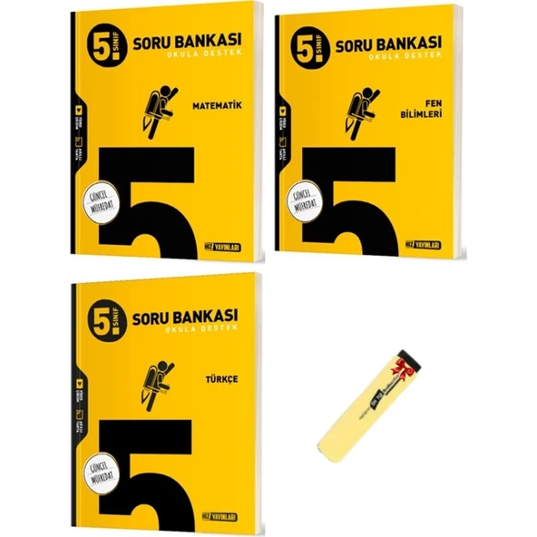(Sınıf: 5) Matematik Fen Bilimleri ve Türkçe Soru Bankası 3'lü Set (Fosforlu Kalem)