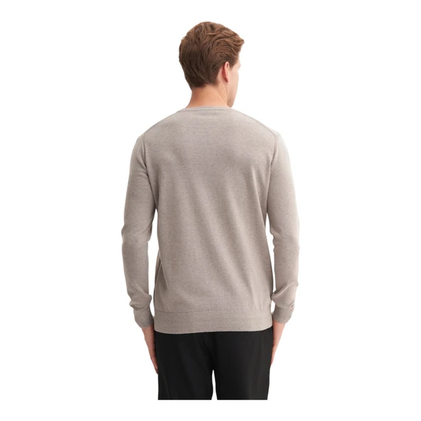 Slim Fit Soft Touch Basic Bisiklet Yaka Kazak-33155 - 7