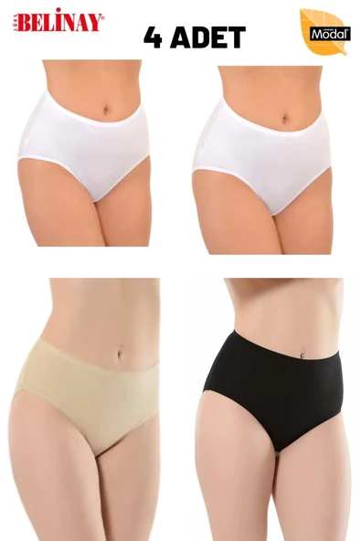 Belinay 4 Lü Paket Modal Yüksek Bel Bayan Külot 069