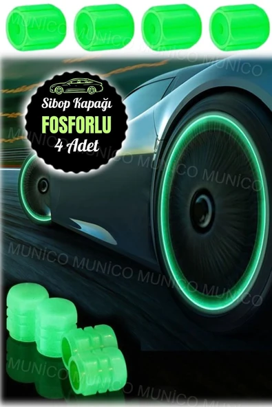 LED Işık ve Toz Geçirmez 4 Adet Renkli LED Fosforlu Sibop Kapak - Araba Motosiklet Bisiklet İçin - Resim 5