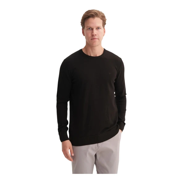 Slim Fit Soft Touch Basic Bisiklet Yaka Kazak-33155 - 12