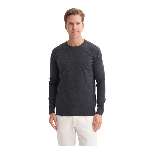 Slim Fit Soft Touch Basic Bisiklet Yaka Kazak-33155 - 9