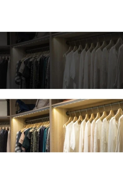 Gardrop Mutfak Dolap Içi Sensörlü Led Işık Aydınlatma Menteşe Üstü Enerji Tasarruf Lamba - 2