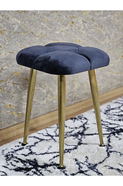 Kare Gold Kaplama Konik Ayaklı Tabure - Oturak - Bar Taburesi - Ayaklı Tabure Füme Renk 33 x 48 Boyut/Ebat ürün görseli