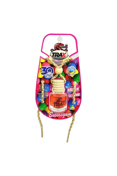 Oto Araç Ayna Asma Şişe Cam Koku Sakız Aromalı Oto Parfümü 8ml - Resim 2