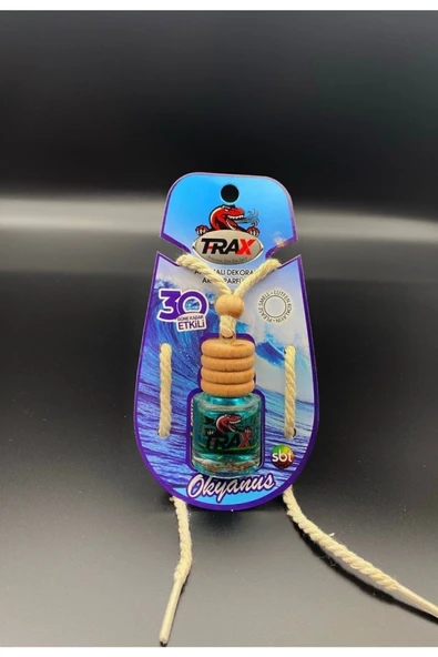 Oto Araç Ayna Asma Şişe Cam Koku Okyanus Aromalı Oto Parfümü 8ml - Resim 2