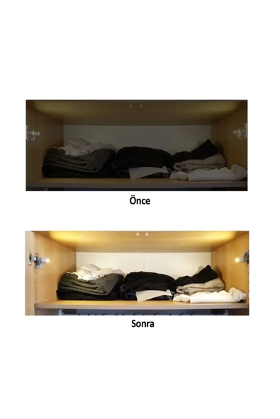 Gardrop Mutfak Dolap Içi Sensörlü Led Işık Aydınlatma 2li Menteşe Üstü Enerji Tasarruf Lamba - 5