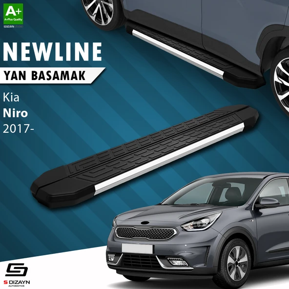 S-Dizayn Kia Niro NewLine Krom Yan Basamak 183 Cm 2017 Üzeri A+ Kalite ürün görseli 1