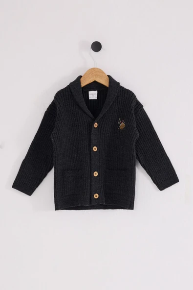 U.S. Polo Assn Bebek Hırka USB2608 Antrasit Melanj