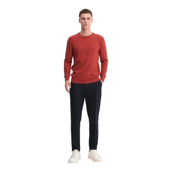 Slim Fit Soft Touch Basic Bisiklet Yaka Kazak-33155 - 2